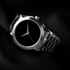 The Cronus - Silver Case |  Black Dial | Silver Stainless Steel Band
