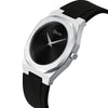 The Naxos - Mens watch 40mm Black Silicone Band Silver case