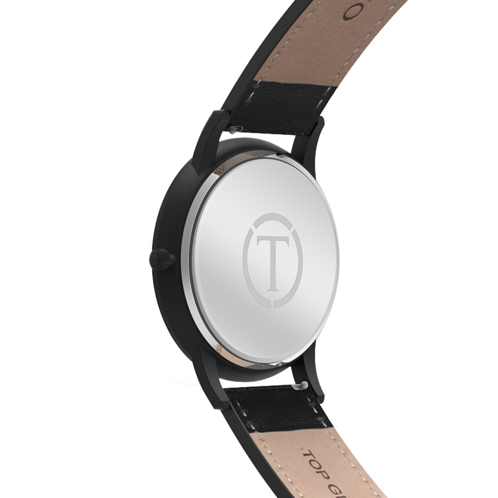 The Apollo - Mens watch 45mm Black Band Matte Black Case