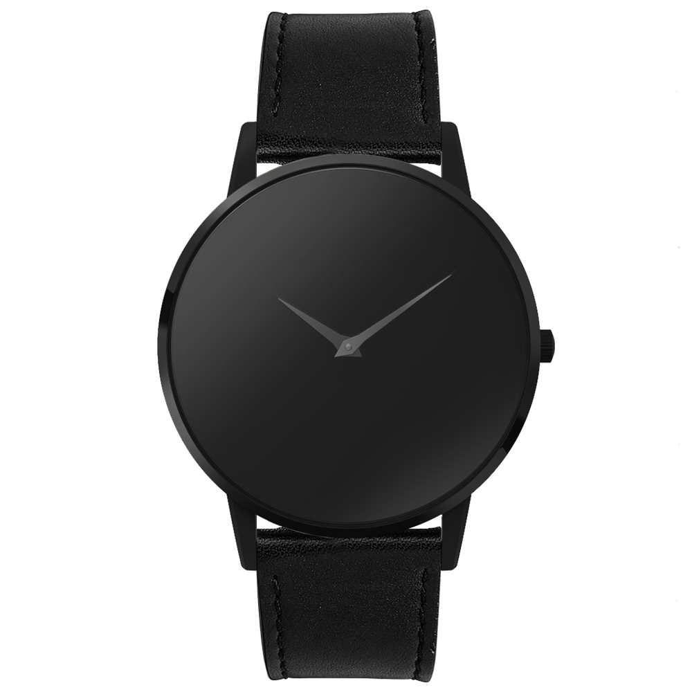The Apollo Mens watch 45mm Black Band Matte Black Case Teleio