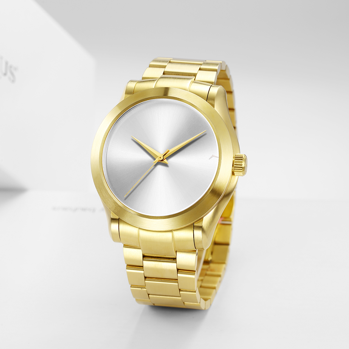 The Asteria - Gold Case |  Silver Dial | Gold Stainless Steel Band
