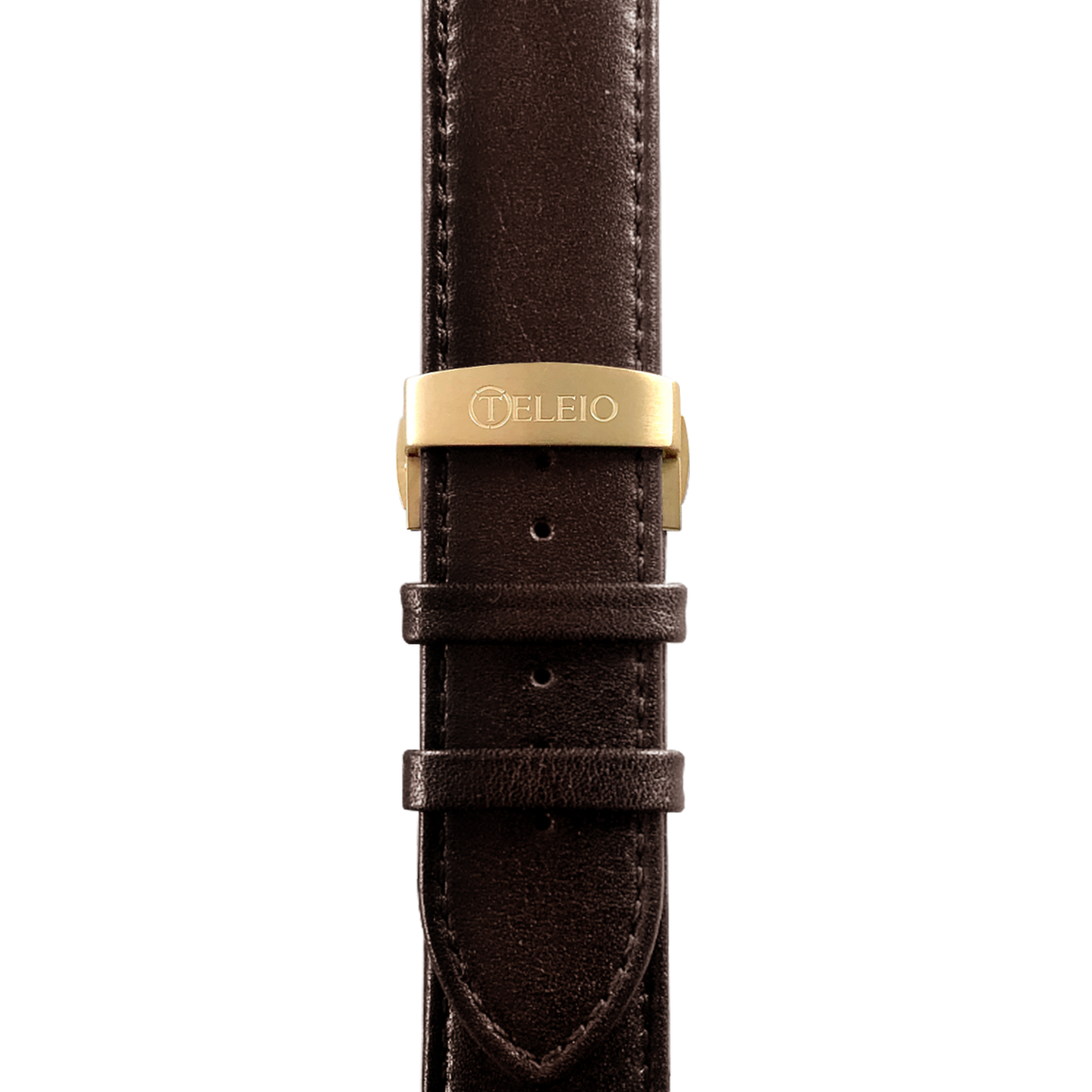 45mm Titan Brown Band Gold Clasp