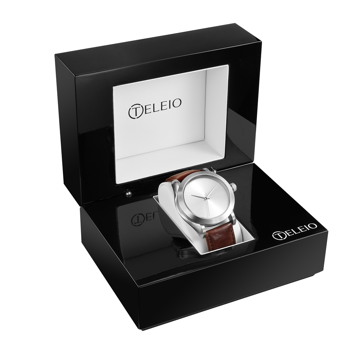 The Oceanus - Silver Case |  Silver Dial | Brown Leather Band