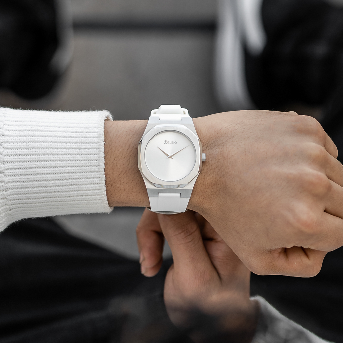 Mens watch with silicone band sale