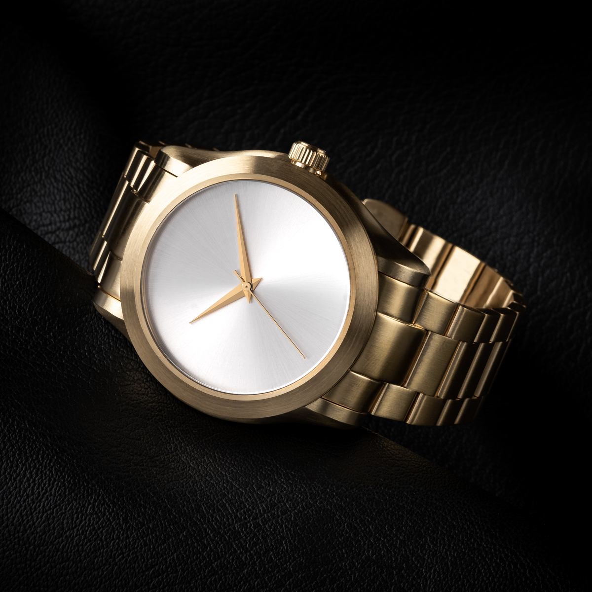The Asteria - Gold Case |  Silver Dial | Gold Stainless Steel Band