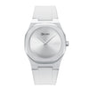The Santorini - Mens watch 40mm White Silicone Band Silver case